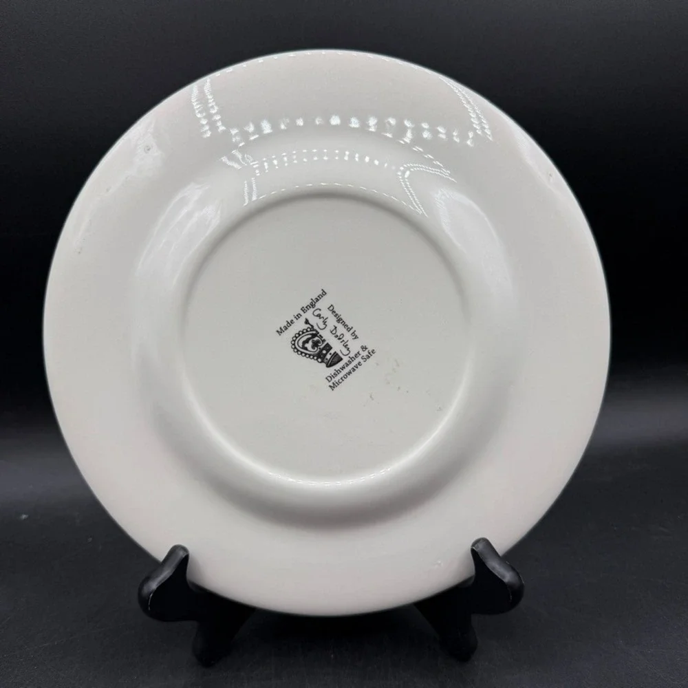 Carly Dodsley Rabbit Salad Plates Set of 4 Blue White 8in Cottage Boho England